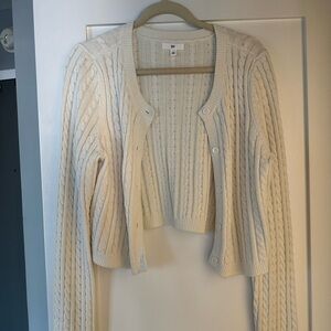 bp Cream Cable Knit Cardigan Sweater